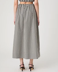 French Connection Women's Pull-On Gingham Midi Skirt