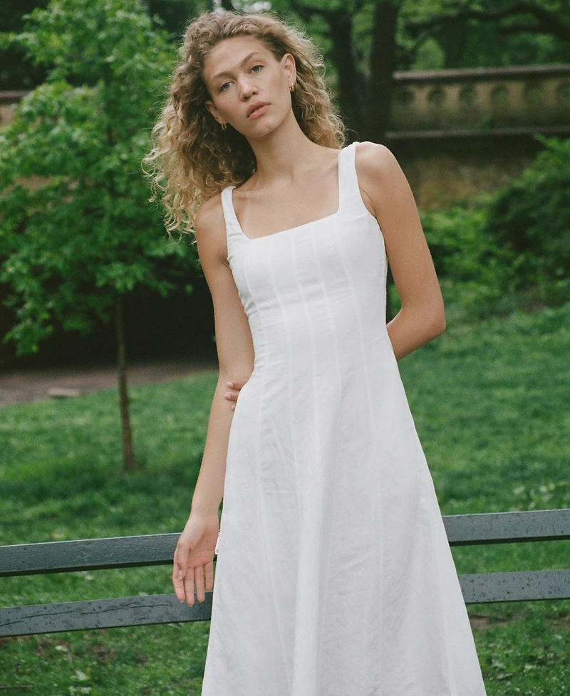 French Connection Women's Birdie Square-Neck A-Line Dress