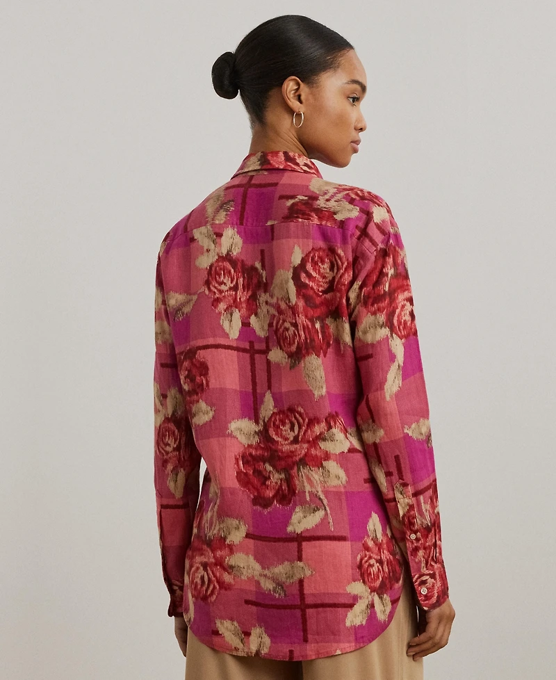 Lauren Ralph Women's Relaxed-Fit Floral Linen Shirt