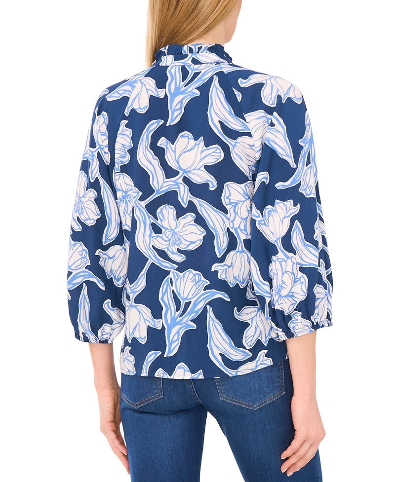 CeCe Women's Printed Raglan Top