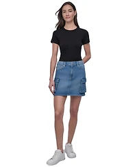 Dkny Jeans Women's Denim Cargo Mini Skirt - KYK
