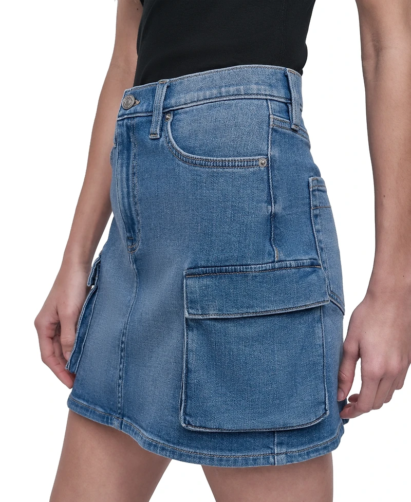 Dkny Jeans Women's Denim Cargo Mini Skirt - KYK