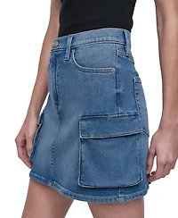Dkny Jeans Women's Denim Cargo Mini Skirt - KYK