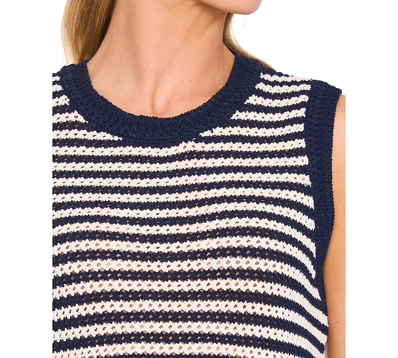 CeCe Women's Striped Shell Sweater