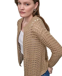 Dkny Jeans Women's Open-Stitch Drop-Shoulder Cardigan Sweater