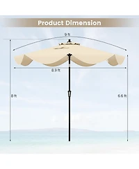 9 Ft Patio Umbrella with Crank Handle and Push Button Tilt