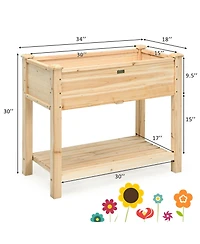 Raised Garden Elevated Wood Planter Box Stand