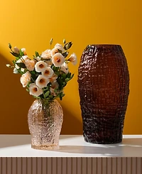Nude Glass Orange Small Molten Vase