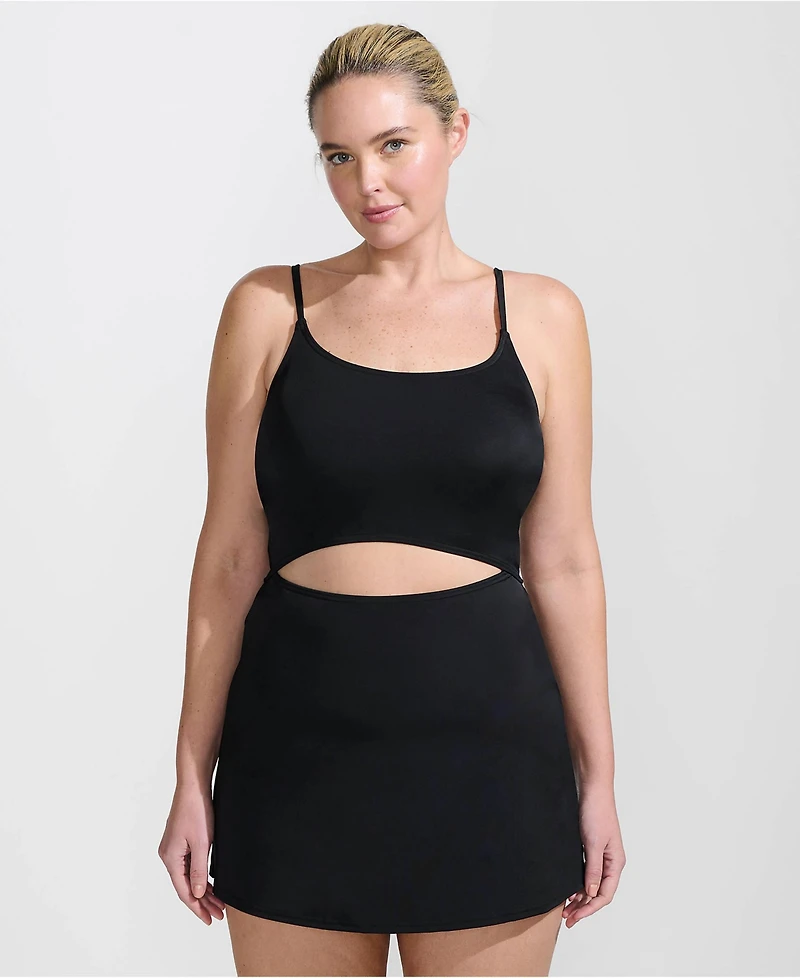 Lands' End Women's Tugless Monokini Swim Dress Swimsuit