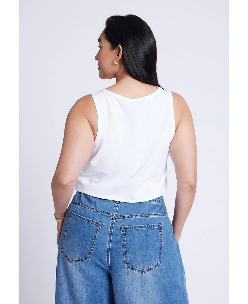 Eloquii Women's Asym Hem Tank