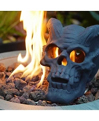 Fireproof Imitated Human Fire Pit Skulls Garden Statue, Halloween Decor