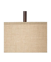 Tremont Mid Century Modern Industrial Table Lamps 31.5" Tall Set of 2 Rich Bronze Iron Burlap Fabric Drum Shade for Living Room Bedroom House Bed