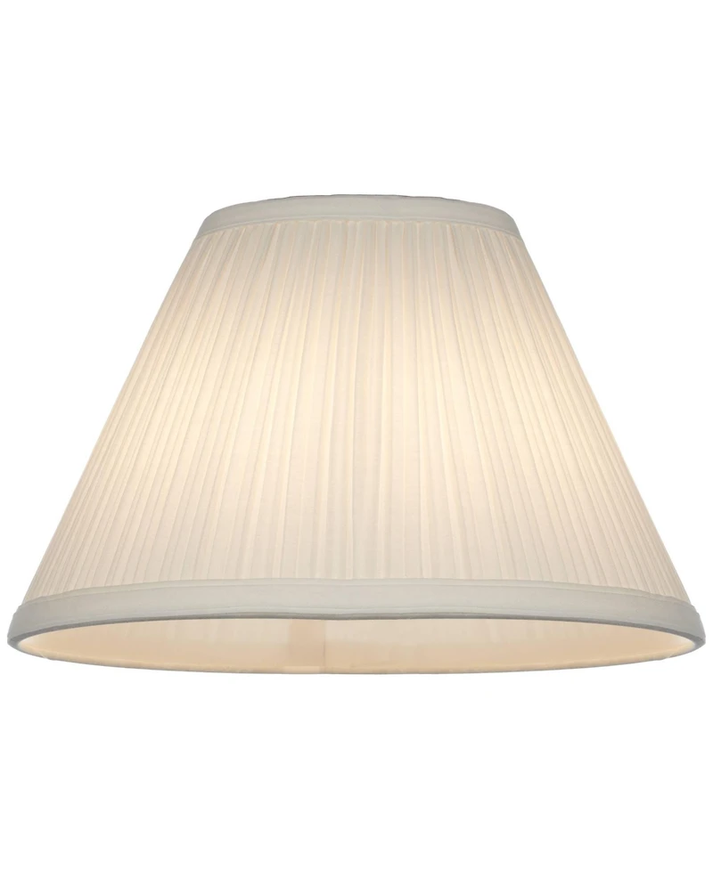 Springcrest Set of 2 Bell Lamp Shades White Mushroom Pleated Small 5" Top x 11" Bottom x 7.5" Slant Candelabra Clip-On Fitting