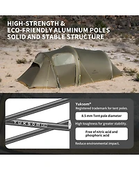 Naturehike Opalus 3 Person Tunnel Tent, Lightweight Backpacking Tent with Vestibule, Double Wall 4 Season Tents for Camping