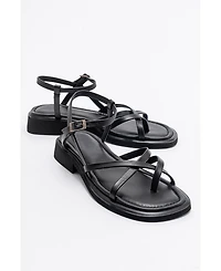 Antas Strappy Leather Flat Sandals (Women)