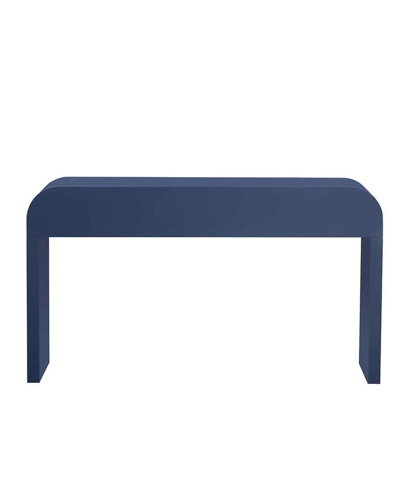 Streamdale Modern Rounded Console Table with 2 Drawers (Navy Blue)