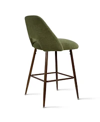 Set of 4 Counter Height Stools, Modern Kitchen Island Chairs with Walnut Metal Legs-Maison Boucle