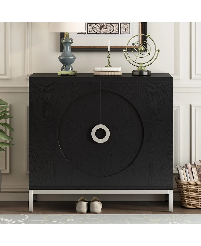 Streamdale Wooden and Metal Leg Accent Cabinet for Living and Dining Room