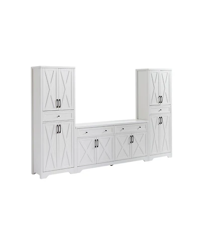 Streamdale White Tv Cabinet Set w/ Sideboards - 108.7" L