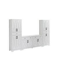 Streamdale White Tv Cabinet Set w/ Sideboards - 108.7" L