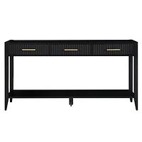Streamdale Modern Entryway Table with Striped Drawers and Long Legs