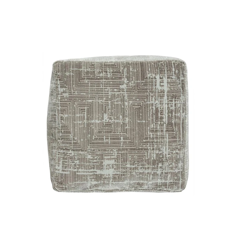 18" Grey Polyester Blend Ottoman