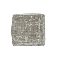 18" Grey Polyester Blend Ottoman