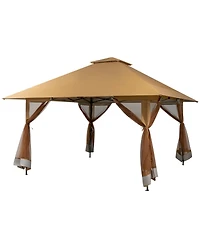13 x 13 Feet Pop-up Instant Canopy Tent with Mesh Sidewall-Coffee