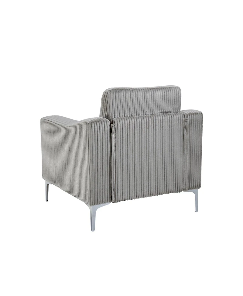 Gray Corduroy Convertible Sectional Sofa