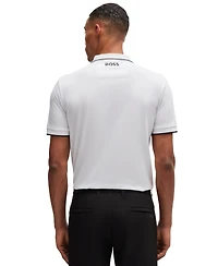 Boss by Hugo Men's Contrast Logo Cotton-Blend Polo Shirt