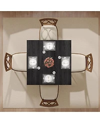 Tribesigns Wood Dining Table, Modern Kitchen Table for Room, 2-4 People Room Square Dinner Tables with Wooden Legs Thick Top S