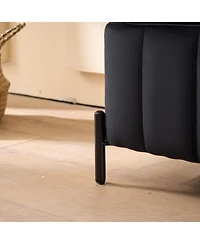 Streamdale Black Velvet Storage Bench 49" - Living Room/Entryway