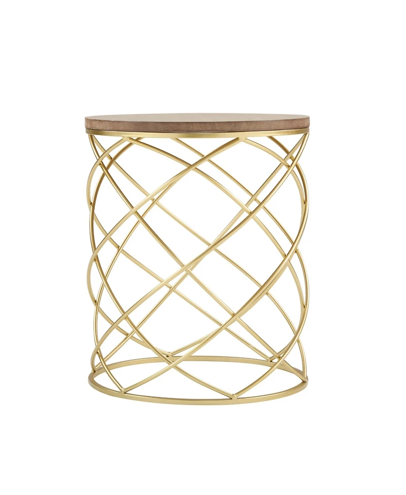 Streamdale Golden Side table (Mdf Top+ Metal Frame)