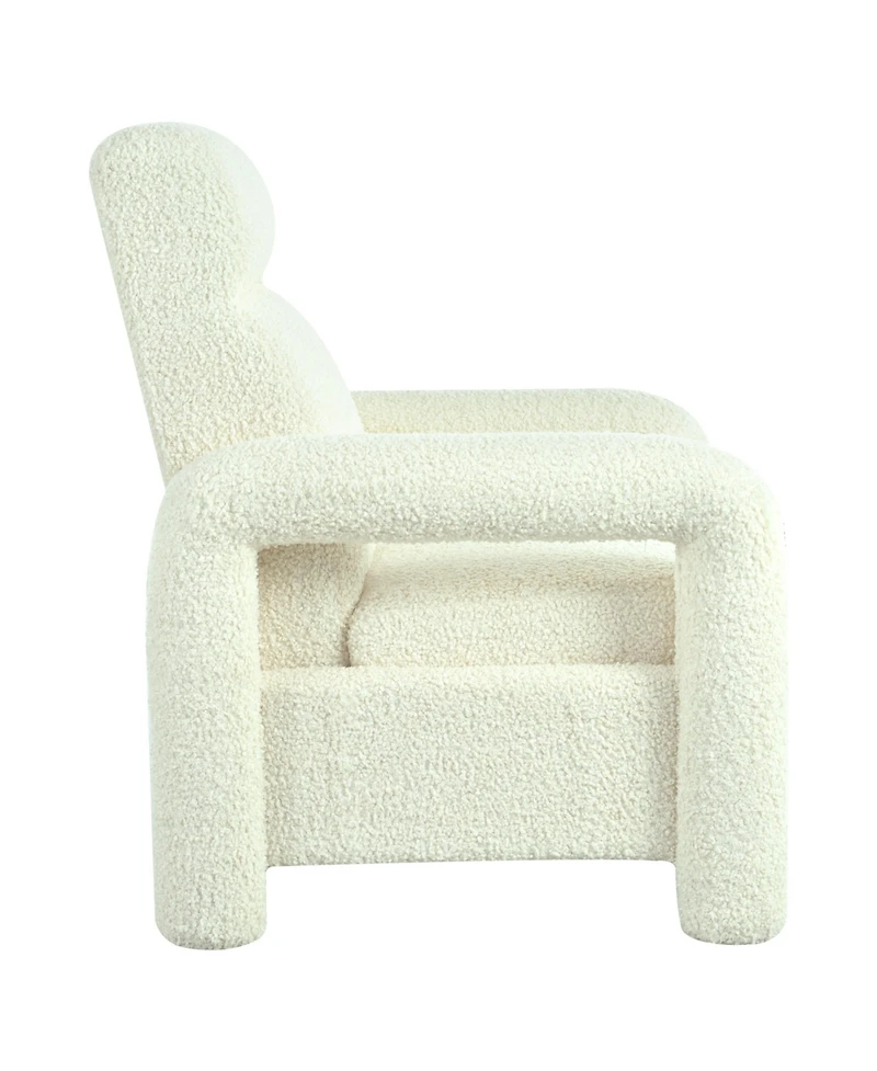 Streamdale Beige Push Back Recliner with Adjustable Backrest