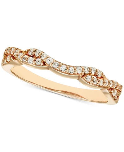 Diamond Crossover Contour Band (1/5 ct. t.w.) in 14k Rose Gold