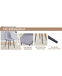 Streamdale 47" Round Dining Set Table with Storage & 4 Gray Linen Chairs