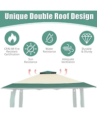 13 Feet x 13 Feet Pop Up Canopy Tent Instant Outdoor Folding Canopy Shelter-Green