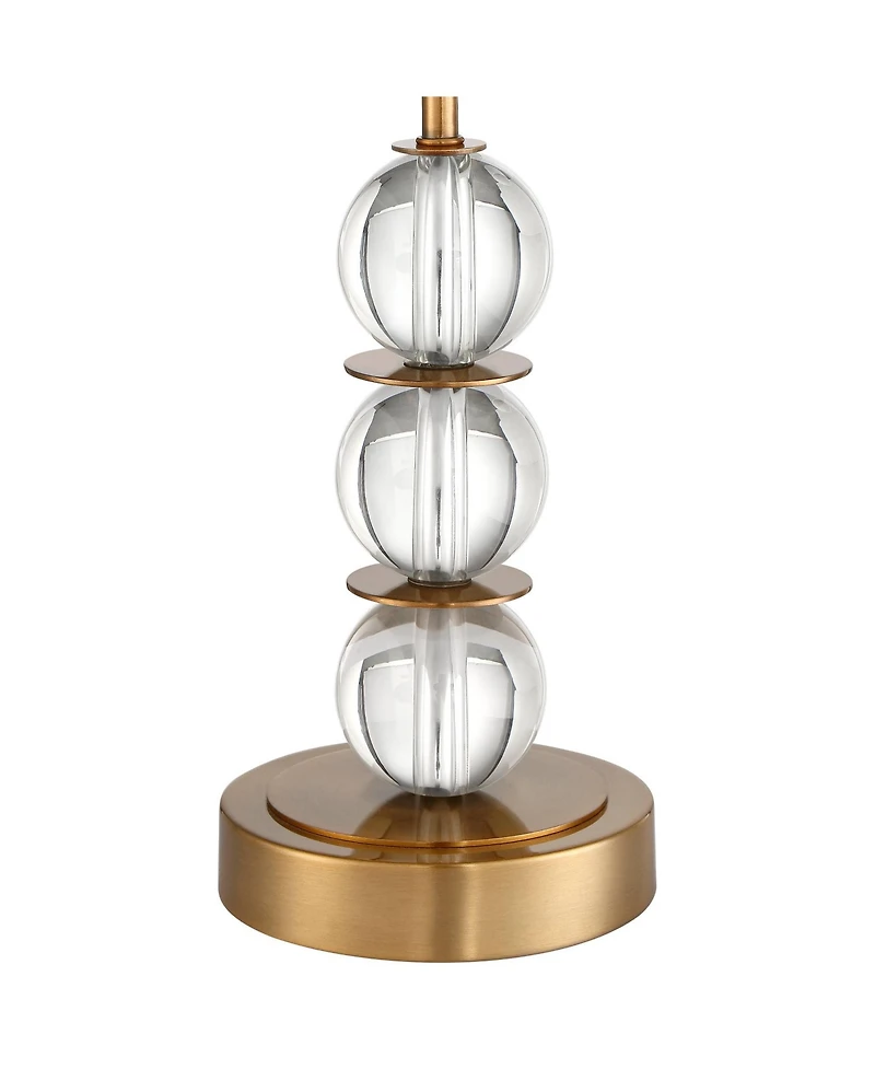 Vienna Full Spectrum Halston Modern Buffet Table Lamps 32 1/2" Tall Set of 2 Brass Crystal with Dimmer Off White Shade for Bedroom Living Room Be