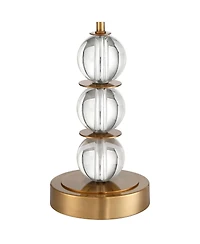 Vienna Full Spectrum Halston Modern Buffet Table Lamps 32 1/2" Tall Set of 2 Brass Crystal with Dimmer Off White Shade for Bedroom Living Room Be