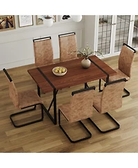 Streamdale Retro Dining Table & 6 Chairs - Minimalist Style