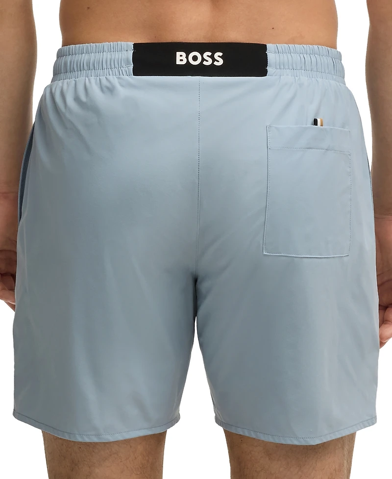 Boss by Hugo Men's Rubber Logo Badge Swimsuit