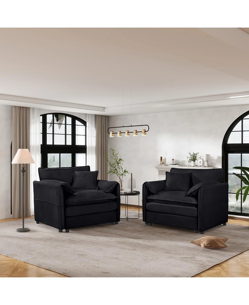 Streamdale Chenille Accent Chairs (Set of 2) - Black