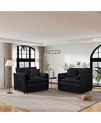 Streamdale Chenille Accent Chairs (Set of 2) - Black