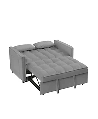 Streamdale New Grey Velvet Loveseat Sofa Bed (7cm legs)