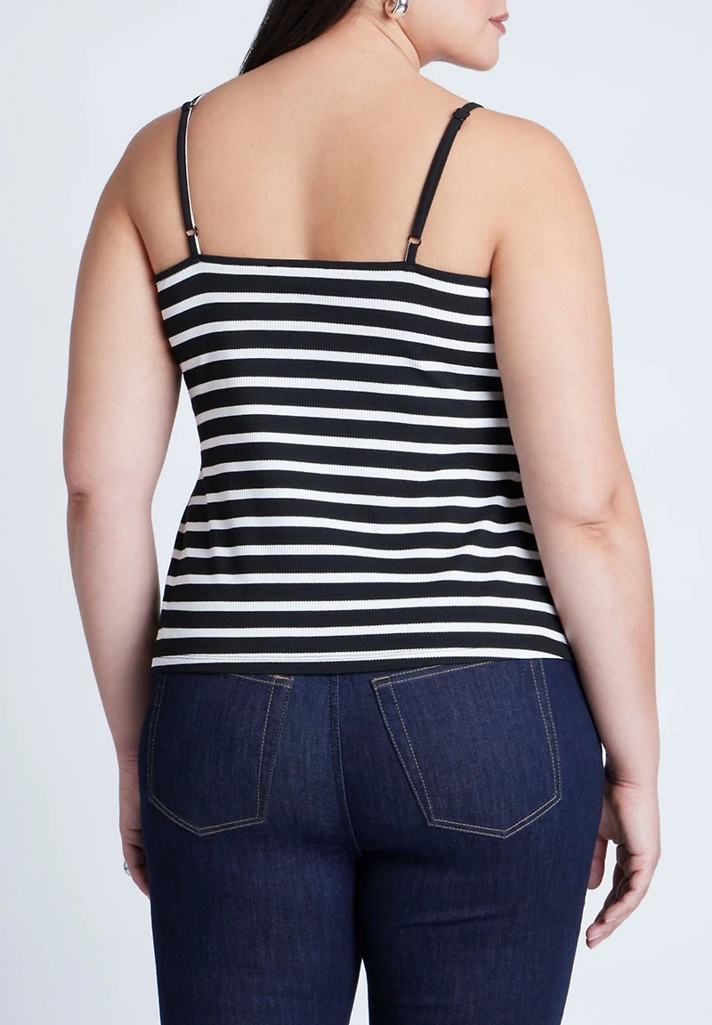 Eloquii Women's Striped Sweetheart Tank