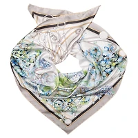 Lilac Garden - Hand Rolled Silk Foulard for Women