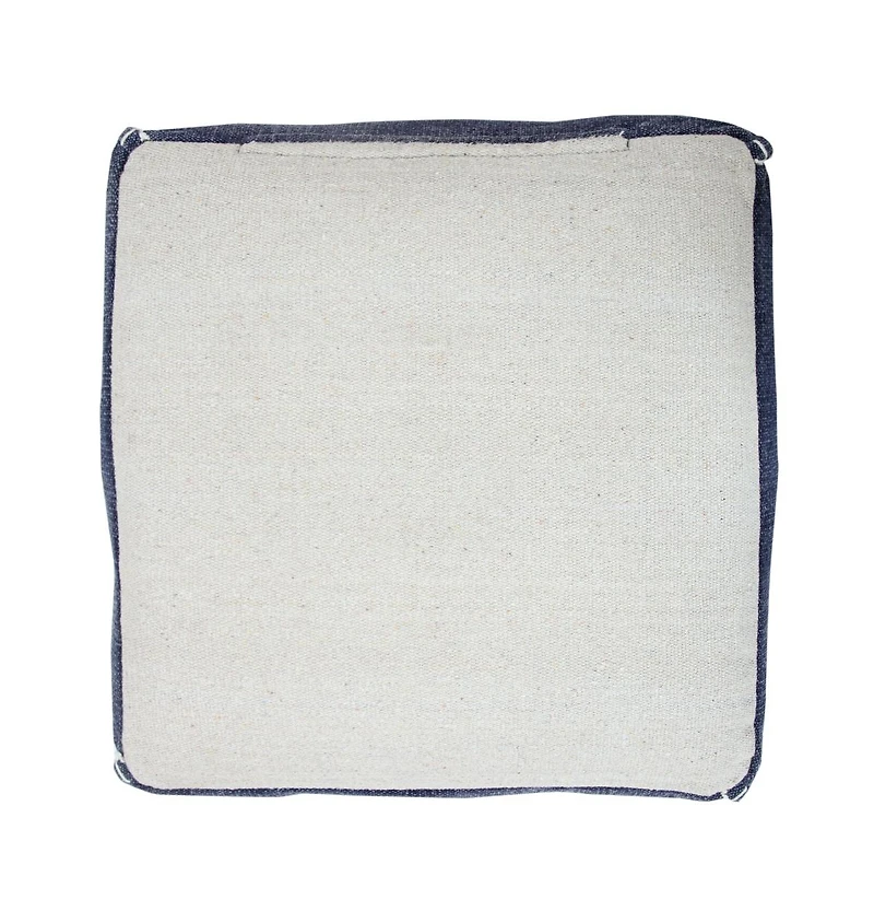 18" Blue 100% Cotton Ottoman