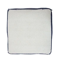 18" Blue 100% Cotton Ottoman
