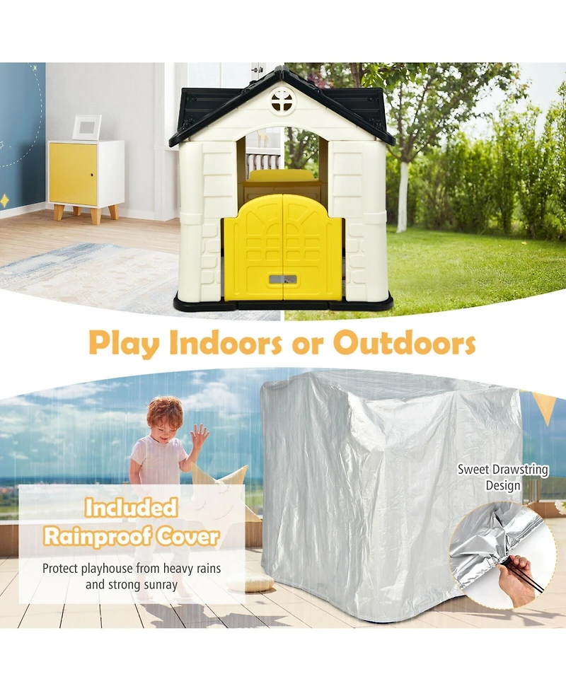 Kid s Playhouse Pretend Toy House For Boys and Girls 7 Pieces Toy Set