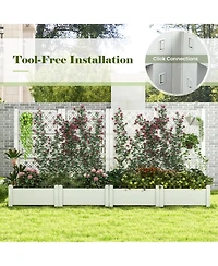Outdoor Planter Box Self-Watering Raised Garden Bed Trellis with Water Level Indicator